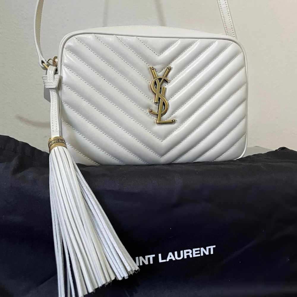 Authentic YSL cream crossbody